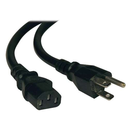 "Universal Computer Power Cord, 10A, 18AWG (NEMA 5-15P to IEC-320-C13), 15-ft." (tripp_P006-015)