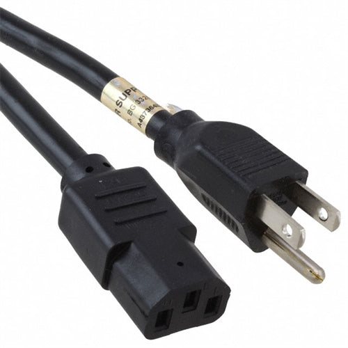 "Heavy-Duty Computer Power Cord, 10A, 14AWG (NEMA 5-15P to IEC-320-C13), 2-ft." (tripp_P007-002)