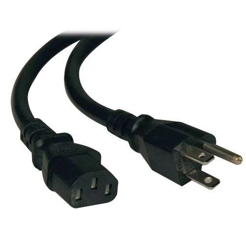 "Heavy-Duty Computer Power Cord, 10A, 14AWG (NEMA 5-15P to IEC-320-C13), 3-ft." (tripp_P007-003)