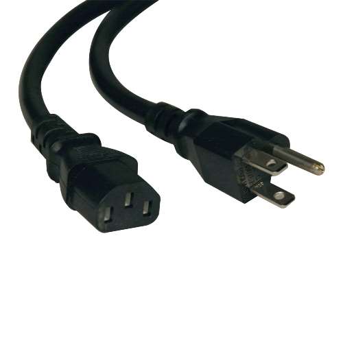 "Heavy-Duty Computer Power Cord, 10A, 14AWG (NEMA 5-15P to IEC-320-C13), 10-ft." (tripp_P007-010)