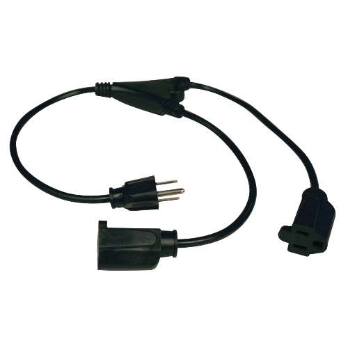 "Standard Power Extension Cord Y Splitter Cable, 10A, 18AWG (NEMA 5-15P to 2x NEMA 5-15R), 1-ft." (tripp_P022-001-2)