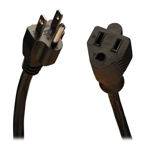 "Standard Power Extension Cord, 10A, 18AWG (NEMA 5-15P to NEMA 5-15R), 15-ft." (tripp_P022-015)