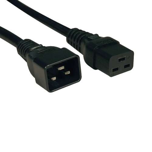 "Heavy-Duty Power Extension Cord, 20A, 12AWG (IEC-320-C19 to IEC-320-C20), 2-ft." (tripp_P036-002)