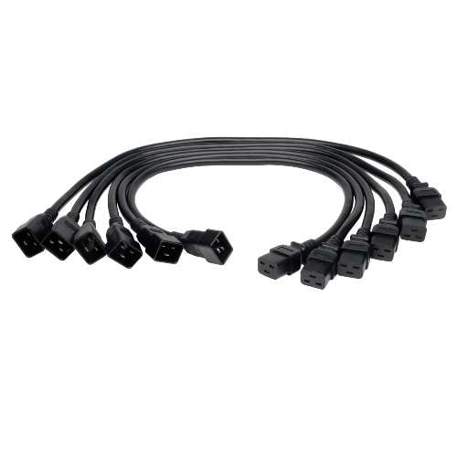 "Heavy-Duty Power Extension Cord, 20A, 12AWG (IEC-320-C19 to IEC-320-C20), 6-pack, 2-ft." (tripp_P036-002-6)