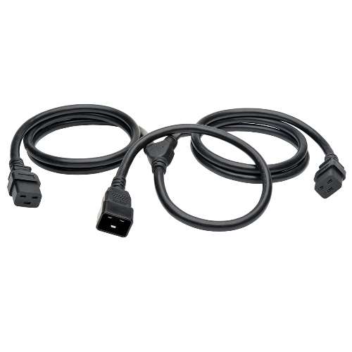 "Heavy-Duty Power Extension Y Splitter Cord, 20A, 12AWG (2x IEC-320-C19 to IEC-320-C20), 6-ft." (tripp_P036-006-2C19)