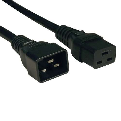 "Heavy-Duty Power Extension Cord, 20A, 12AWG (IEC-320-C19 to IEC-320-C20), 6-ft." (tripp_P036-006)