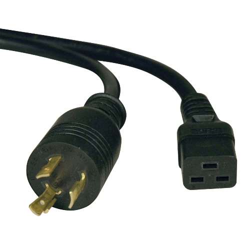 "Heavy-Duty Power Extension Cord, 20A, 12AWG (IEC-320-C19 to NEMA L6-20P), 6-ft." (tripp_P040-006)