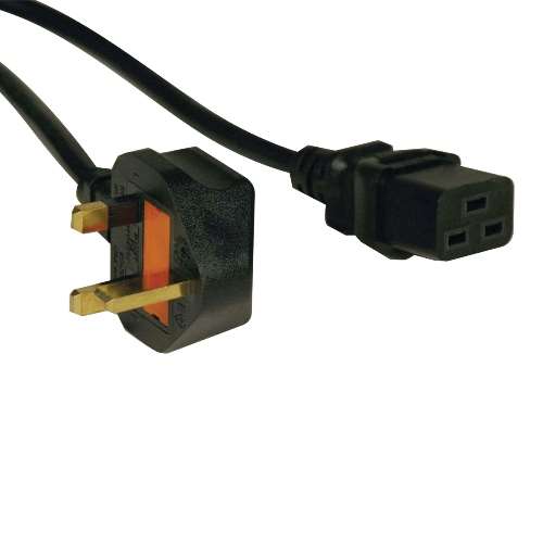 "Standard UK Power Cord, 13A (IEC-320-C19 to BS-1363 UK Plug), 8-ft." (tripp_P052-008)