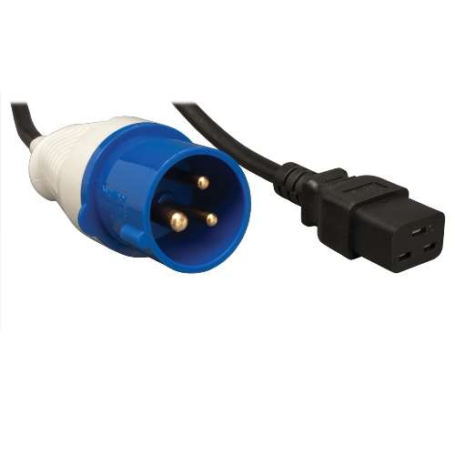 "Heavy-Duty Power Extension Cord, 16A (IEC309 to C19), 10-ft." (tripp_P070-010)