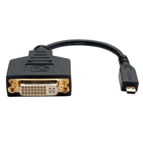 "Micro HDMI (Type D) to DVI-D Adapter (M/F), 6-in." (tripp_P132-06N-MICRO)