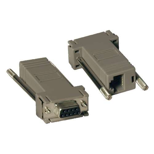 "Null Modem Serial DB9 Serial Modular Adapter Kit, 2x (DB9F to RJ45F)" (tripp_P450-000)