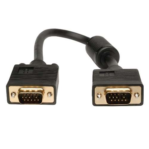 "VGA Coax Monitor Cable, High Resolution Cable with RGB Coax (HD15 M/M), 1-ft." (tripp_P502-001)