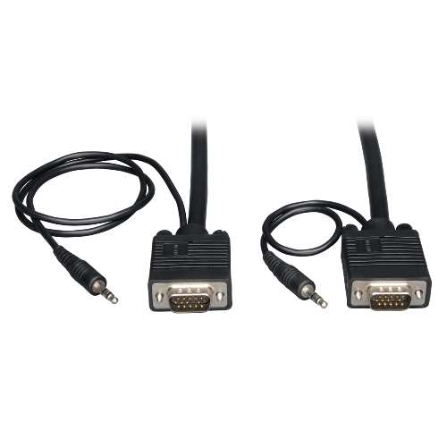 "VGA Coax Monitor Cable with Audio, High Resolution Cable with RGB Coax (HD15 and 3.5mm M/M) 6-ft." (tripp_P504-006)