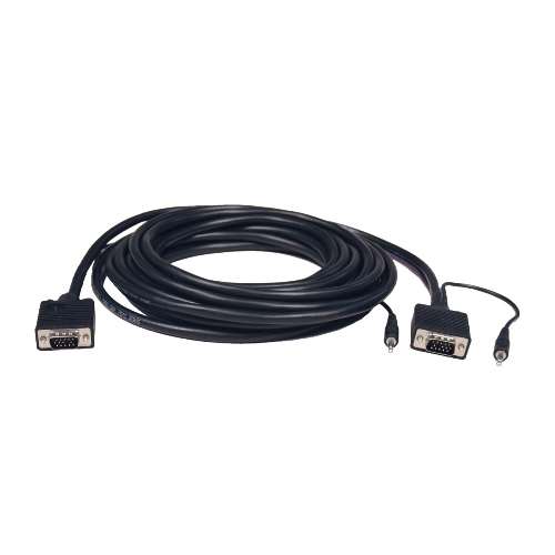 "VGA Coax Monitor Cable with Audio, High Resolution Cable with RGB Coax (HD15 and 3.5mm M/M), 10-ft." (tripp_P504-010)