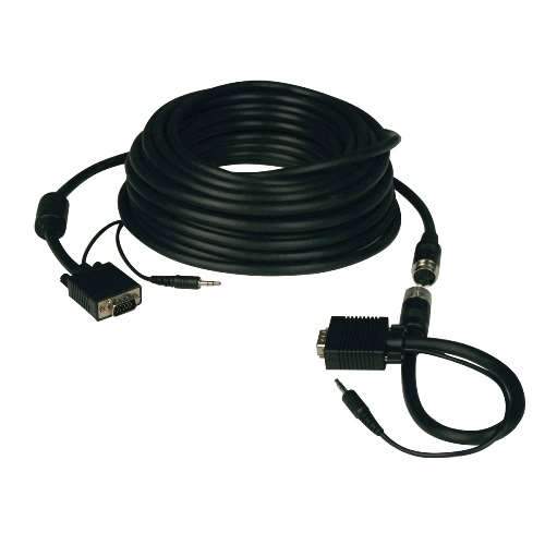 "VGA Coax Monitor Cable with Audio, High Resolution Cable with RGB Coax (HD15 and 3.5mm M/M), 50-ft." (tripp_P504-050)