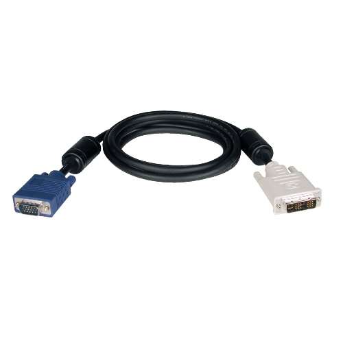 "DVI to VGA Monitor Cable, High Resolution Cable with RGB Coax (DVI-A to HD15 M/M), 6-ft." (tripp_P556-006)