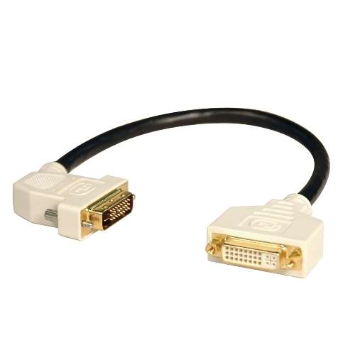 "DVI Dual Link Digital Extension Adapter Cable with 45 degree Left Plug (DVI-D M/F), 1-ft." (tripp_P562-001-45L)