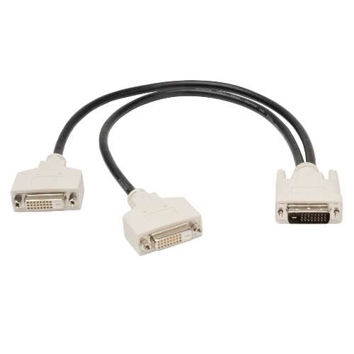 "DVI Y Splitter Cable, Digital Monitors (DVI-D M to 2x F), 1-ft." (tripp_P564-001)