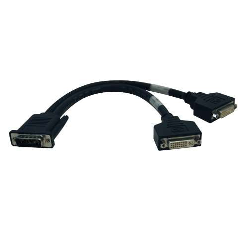 "DMS-59 to Dual DVI Splitter Y Cable (M to 2x DVI-I F), 1-ft." (tripp_P576-001)