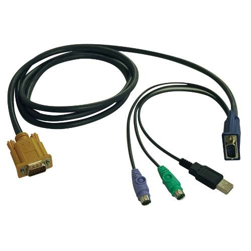 "USB/PS2 Combo Cable for NetDirector KVM Switches B020-U08/U16 and KVM B022-U16, 6-ft." (tripp_P778-006)