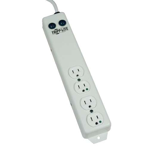 "For Patient-Care Vicinity - UL1363A Medical-Grade Power Strip with 4 Hospital-Grade Outlets, 15-ft. Cord" (tripp_PS-415-HG-OEM)