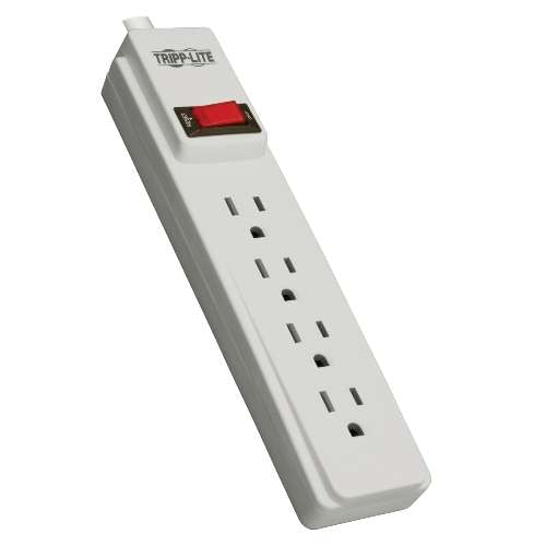 "Power It! 4-Outlet Power Strip, 10-ft. Cord with ABS Fire Retardant Plastic Casing" (tripp_PS410)