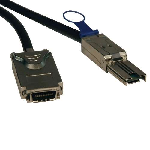 "External SAS Cable, 4 Lane - mini-SAS (SFF-8088) to 4xInfiniband (SFF-8470), 3M (10-ft.)" (tripp_S520-03M)