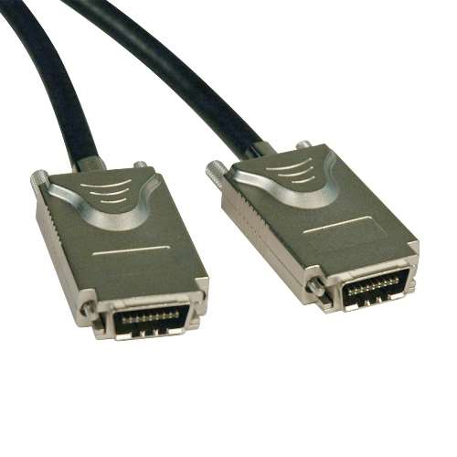 "External SAS Cable, 4 Lane - 4xInfiniband (SFF-8470) to 4xInfiniband (SFF-8470), 1M (3-ft.)" (tripp_S522-01M)