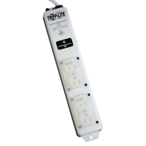 "For Patient-Care Vicinity - UL 60601-1 Medical-Grade Power Strip with Surge Protection and 4 Hospital Grade Outlets, 1410 Joules" (tripp_SPS415HGULTRA)