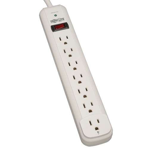 "Protect It! 7-Outlet Surge Protector, 6-ft. Cord, 1080 Joules - Accommodates 1 Transformer" (tripp_STRIKER)