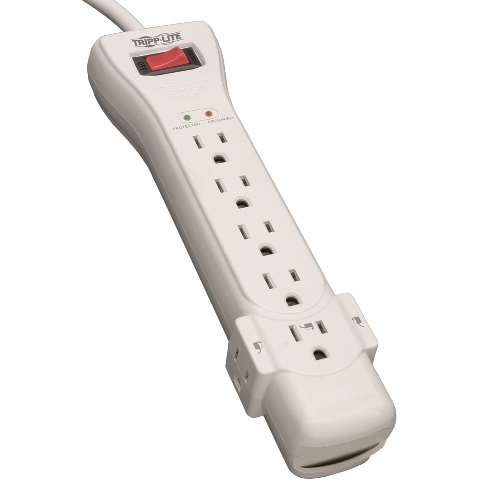 "Protect It! 7-Outlet Surge Protector, 7-ft. Cord, 2160 Joules, White Housing" (tripp_SUPER-7)