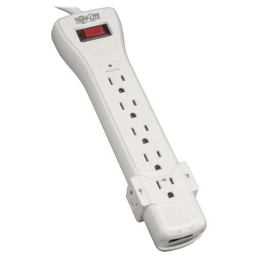 "Protect It! 7-Outlet Surge Protector, 12-ft. Cord, 1080 Joules, Fax/Modem Protection, RJ11" (tripp_SUPER6TEL12)