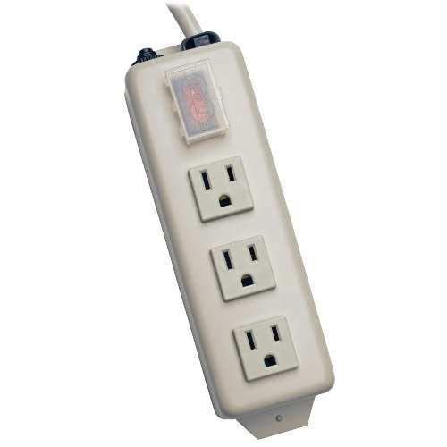 "Power It! 3-Outlet Power Strip, 6-ft. Cord" (tripp_TLM306NC)