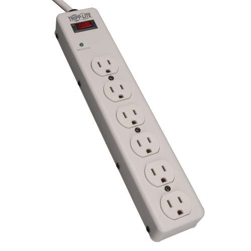 "Protect It! 6-Outlet Surge Protector, 6-ft cord, 1340 Joules, Diagnostic LED" (tripp_TLM606HJ)