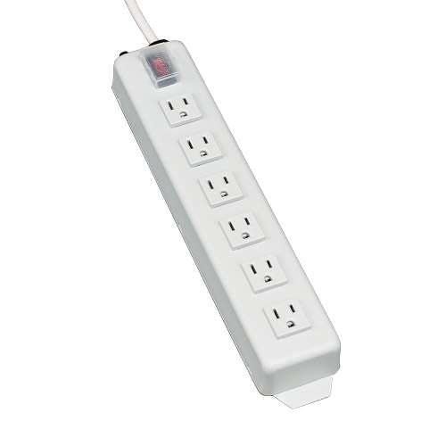 "Power It! 6-Outlet Power Strip, 15-ft. Cord, 5-15P, Metal Housing" (tripp_TLM615NC)