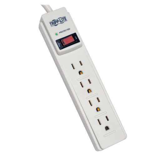 "Protect It! 4-Outlet Home Computer Surge Protector Strip, 4-ft Cord, 450 Joules" (tripp_TLP404)