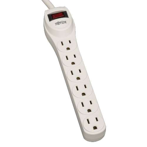 "Protect It! 6-Outlet Home Computer Surge Protector, 2-ft. Cord, 180 Joules" (tripp_TLP602)