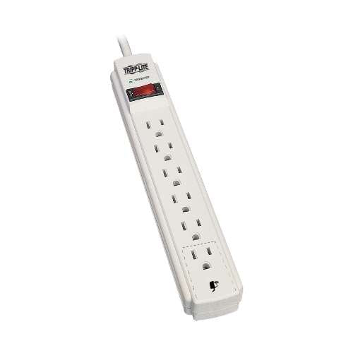 "Protect It! 6-Outlet Surge Protector, 15-ft. Cord, 790 Joules - Accommodates 1 Transformer" (tripp_TLP615)