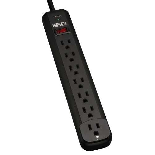 "Protect It! 7-Outlet Surge Protector, 12-ft. Cord, 1080 Joules, Black Housing" (tripp_TLP712B)