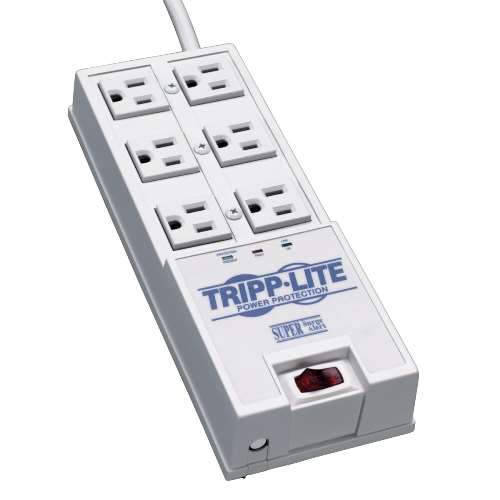 "Protect It! 6-Outlet Super Surge Alert Protector, 6-ft. Cord, 2420 Joules" (tripp_TR-6)