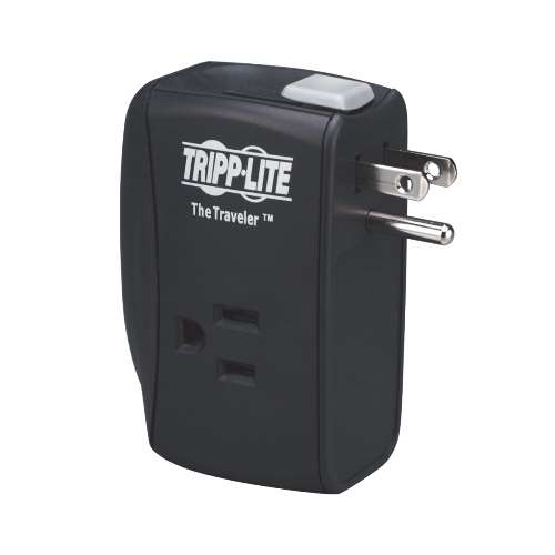 "Protect It! 2-Outlet Portable Surge Protector, Direct Plug-In, 1050 Joules, Fax/Modem Protection" (tripp_TRAVELER)