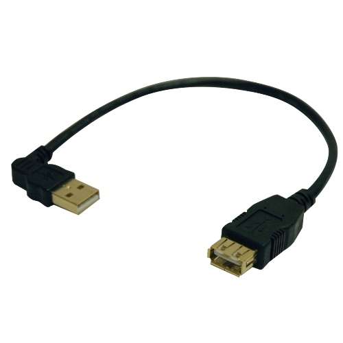 "USB A/A Extension Cable (USB-A Left-Angle M to USB-A F), 10-in." (tripp_U005-10I)