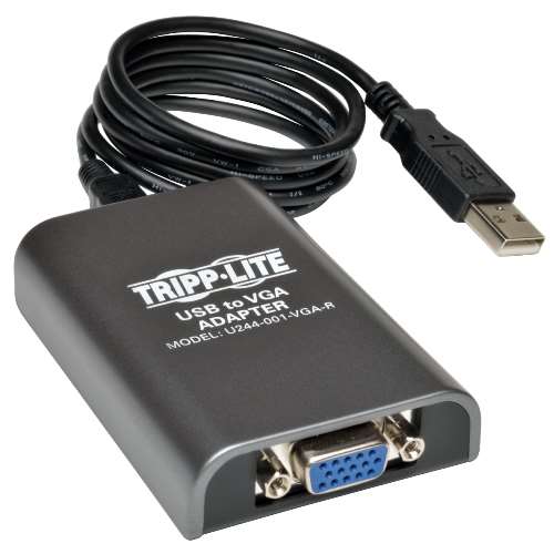 "USB 2.0 to VGA Dual/Multi-Monitor External Video Graphics Card Adapter, 128 MB SDRAM, 1080p" (tripp_U244-001-VGA-R)