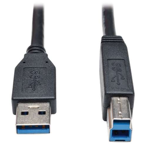 "USB 3.0 SuperSpeed Device Cable (AB M/M) Black, 3-ft." (tripp_U322-003-BK)