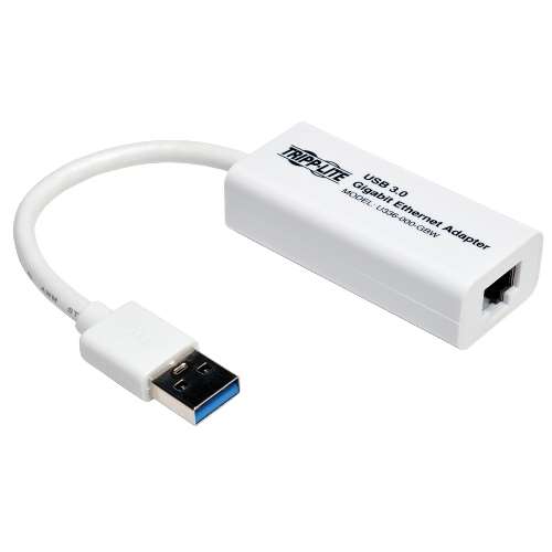 "USB 3.0 SuperSpeed to Gigabit Ethernet NIC Network Adapter, 10/100/1000 Mbps, White" (tripp_U336-000-GBW)