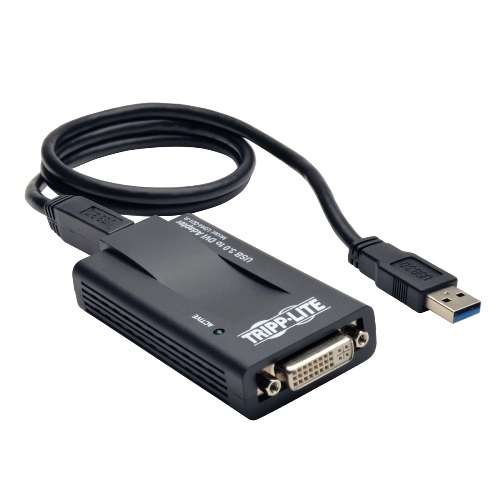 "USB 3.0 SuperSpeed to VGA-DVI Adapter, 512MB SDRAM - 2048x1152,1080p" (tripp_U344-001-R)