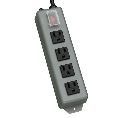 "Waber-by-Tripp Lite 4-Outlet Industrial Power Strip, 6-ft. Cord, Locking Switch Cover" (tripp_UL603CB-6)