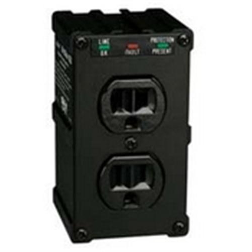 "Isobar 2-Outlet Surge Protector, Direct Plug-In, 1410 Joules, 3 LEDs, Black Housing, 5-in. Height" (tripp_ULTRABLOK)