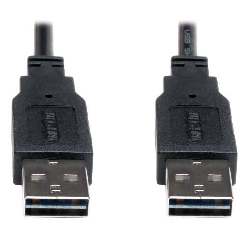 "Universal Reversible USB 2.0 Hi-Speed Cable (Reversible A to Reversible A M/M), 3-ft." (tripp_UR020-003)