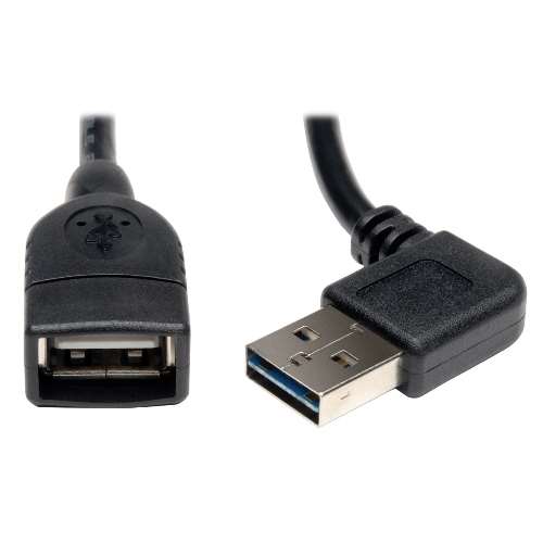 "Universal Reversible USB 2.0 Hi-Speed Extension Cable (Reversible Right/Left Angle A to A M/F), 18-in." (tripp_UR024-18N-RA)